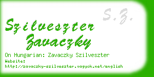 szilveszter zavaczky business card